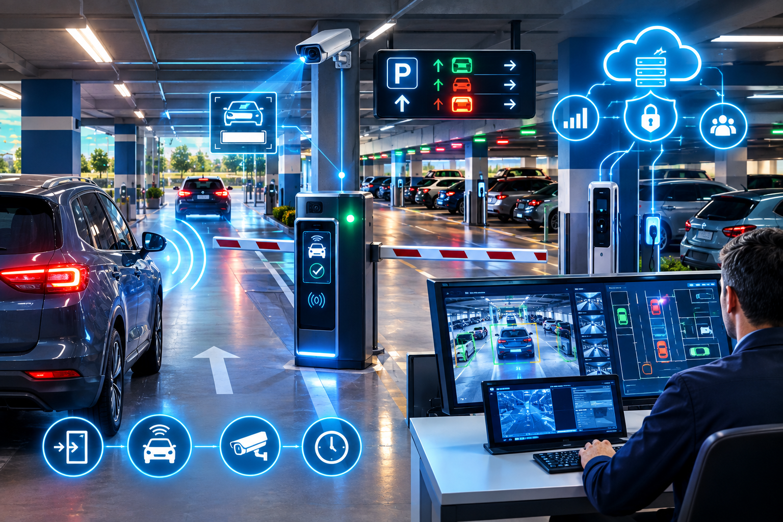 Gestion des flux de passage sur un centre commercial